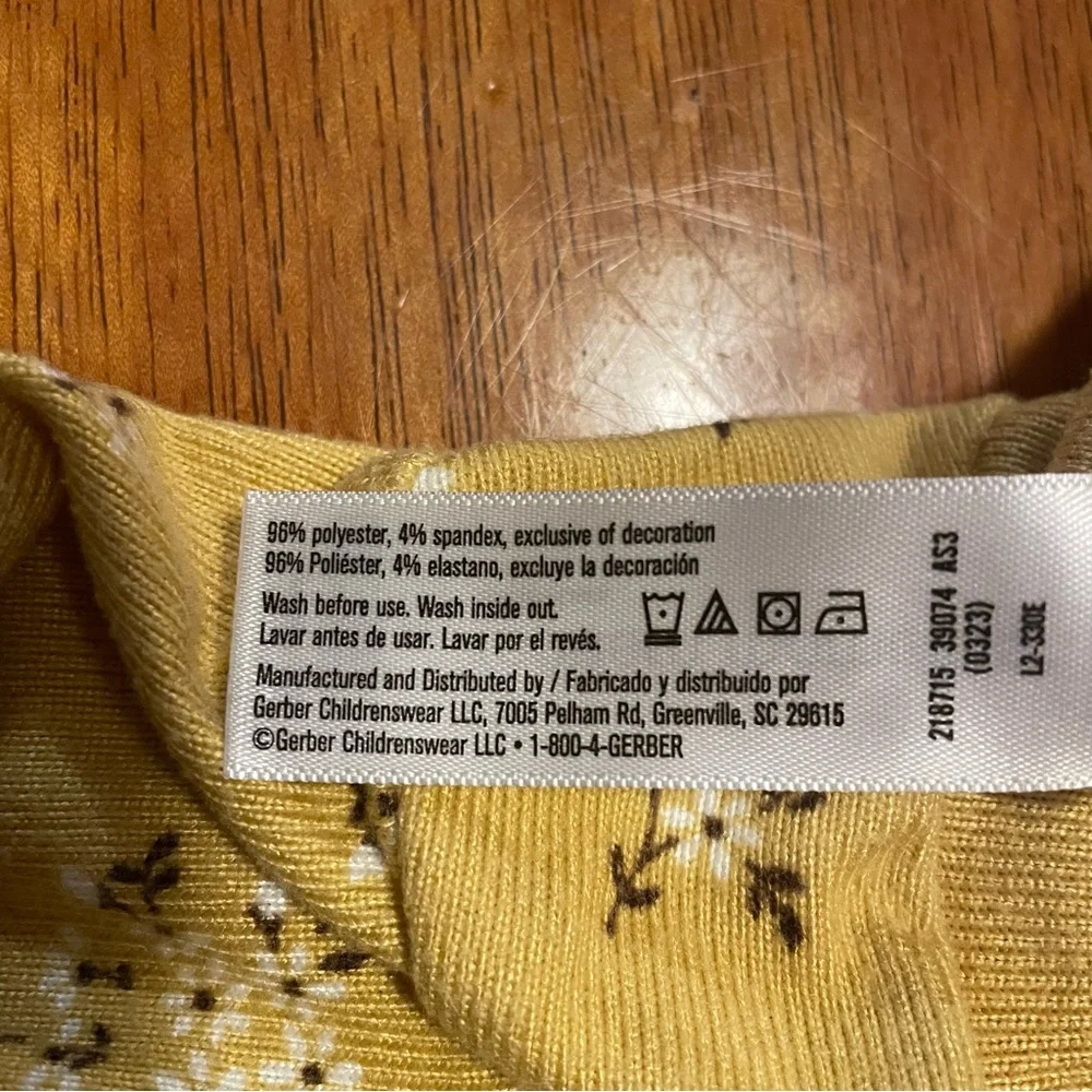 Modern Moments Floral and Yellow Kids Pajama Set Size‎ 3T Super Soft - Picture 5 of 8